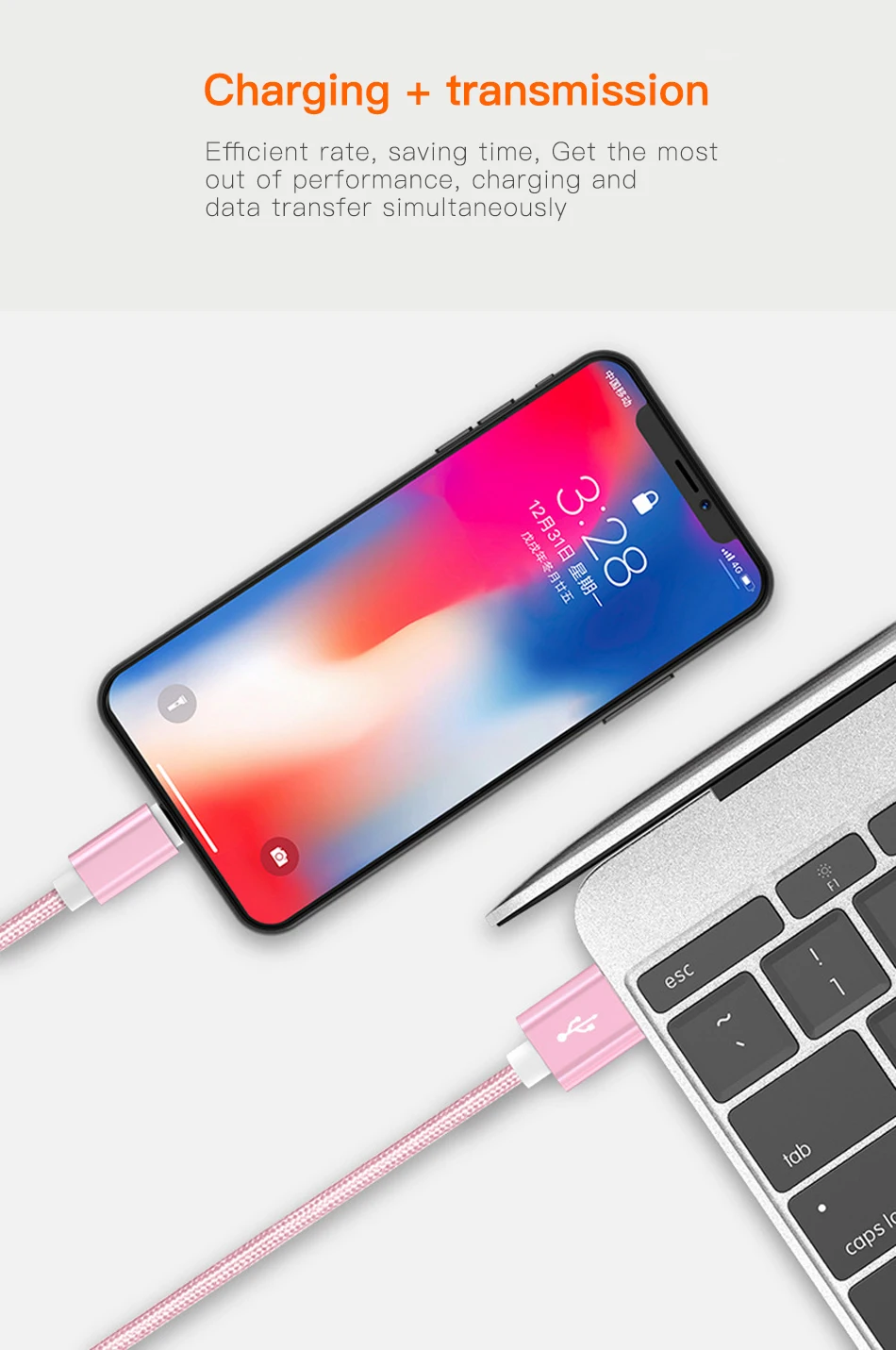 Vumpach-Cable USB tipo C para iphone, cable de carga rápida para iphone 11 12 13 pro max Xs Xr X SE 8 7 air mini - imagen 4