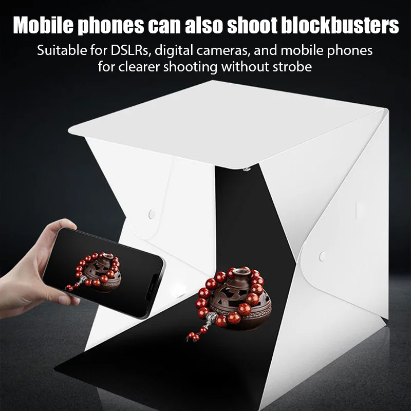 Mini caja de luz portátil plegable con 2 paneles LED, iluminación para fotografía, tienda de campaña para estudio, Kit con fondos de 6 colores, tamaño 24*23*22cm - imagen 2
