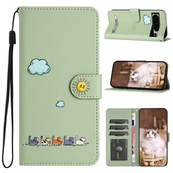 Funda Cuero Google Pixel 8/9 Pro – Diseño Gato Antigolpes