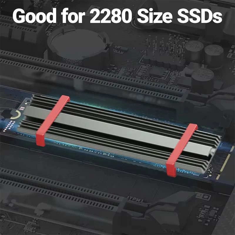 TEUCER M.2 2280 Cooler M2 NVME NGFF SSD Unidad de estado sólido disipador de calor radiador de aluminio con almohadilla térmica de silicona para PC PS5 - imagen 2