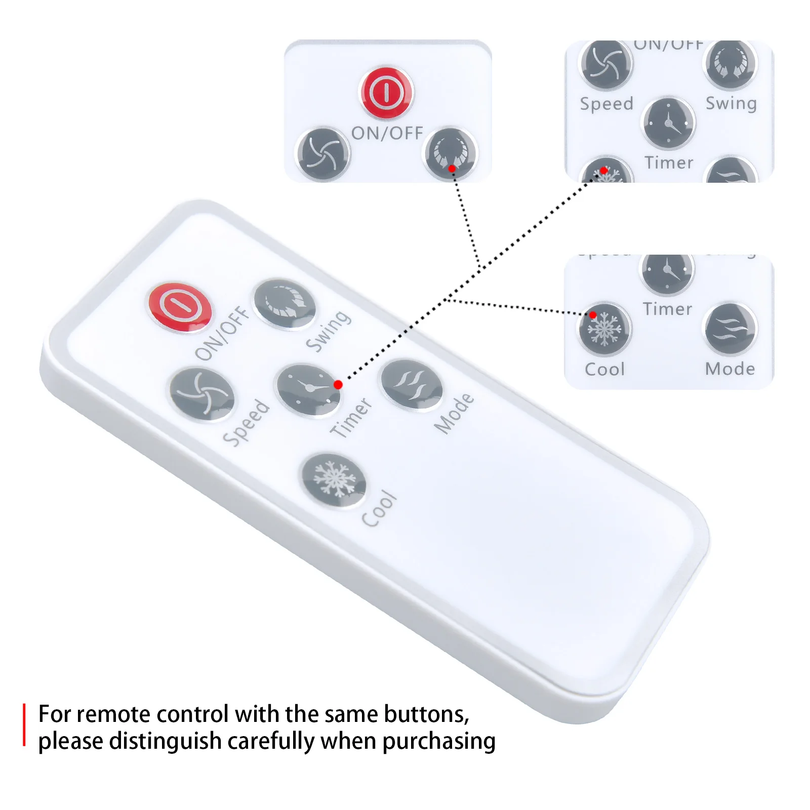 Nuevo mando a distancia de repuesto para COSTWAY 3 en 1 enfriador de aire 65W - imagen 5