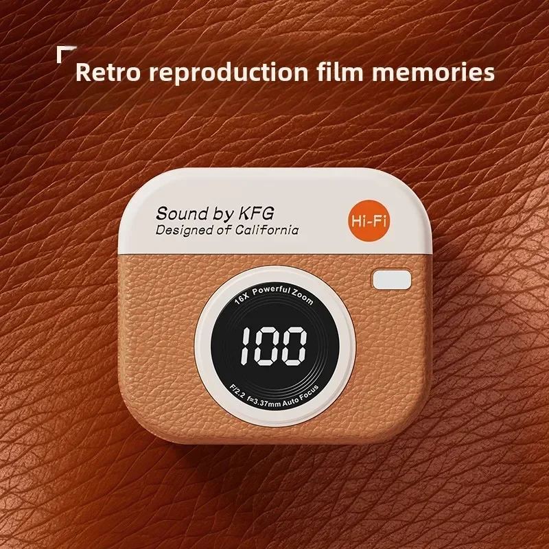 Q86Auriculares inalámbricos Bluetooth cámara retro pantalla de nivel de batería creativa auriculares de música batería de larga duración - imagen 4