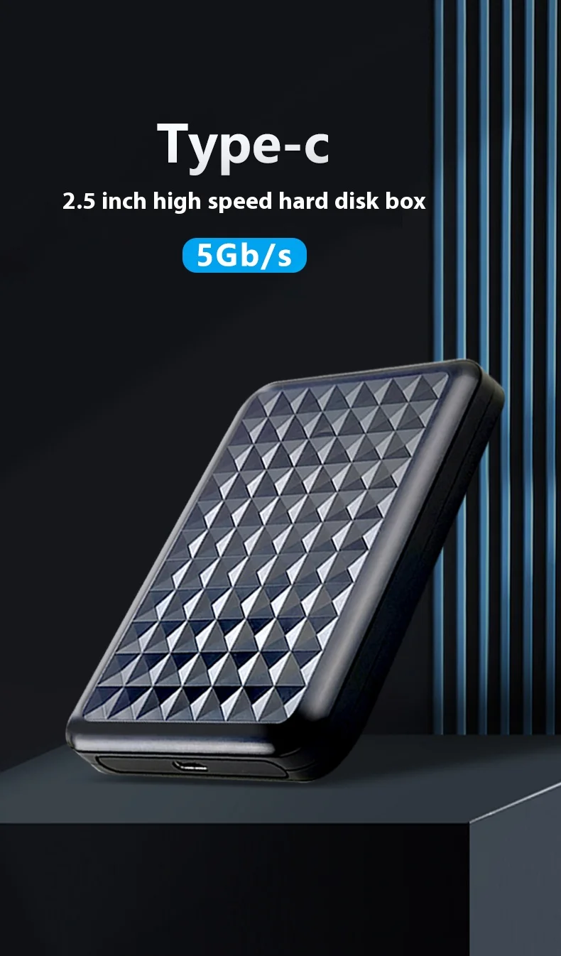 SATA a USB 3.1or3.0 2,5 HDD SSD caja adaptadora 6GBps HD caja de disco duro externo para disco PC tipo USB-C gabinete