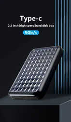 Caja SATA a USB-C 3.0 para HDD/SSD de 2,5 pulgadas