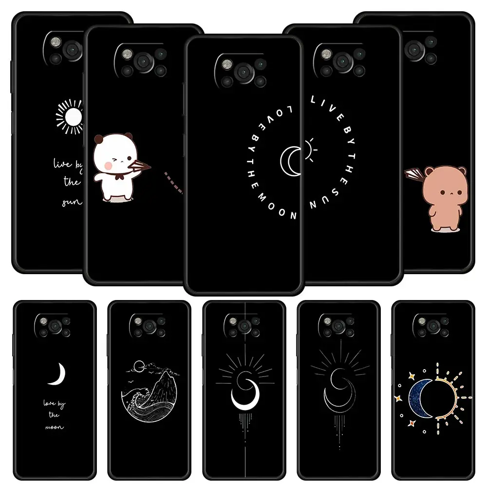 Funda blanca y negra para Xiaomi Poco X5 Pro, carcasa para Poco X4, X3, NFC, F5, F4, F3, GT, M5, M4, 5G, M3, C51, C50, C55