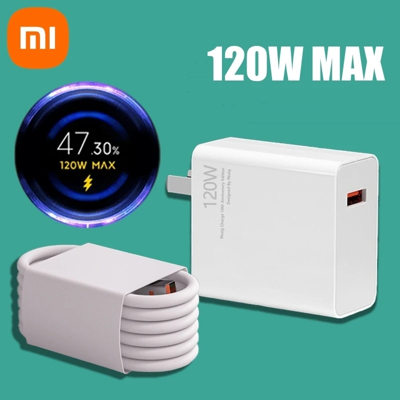 Xiaomi-cargador Original Turbo de carga rápida, adaptador Gan de hipercarga de 120W para UE/EE. UU., para teléfono inteligente Xiaomi POCO Redmi Note Black Shack - imagen 3
