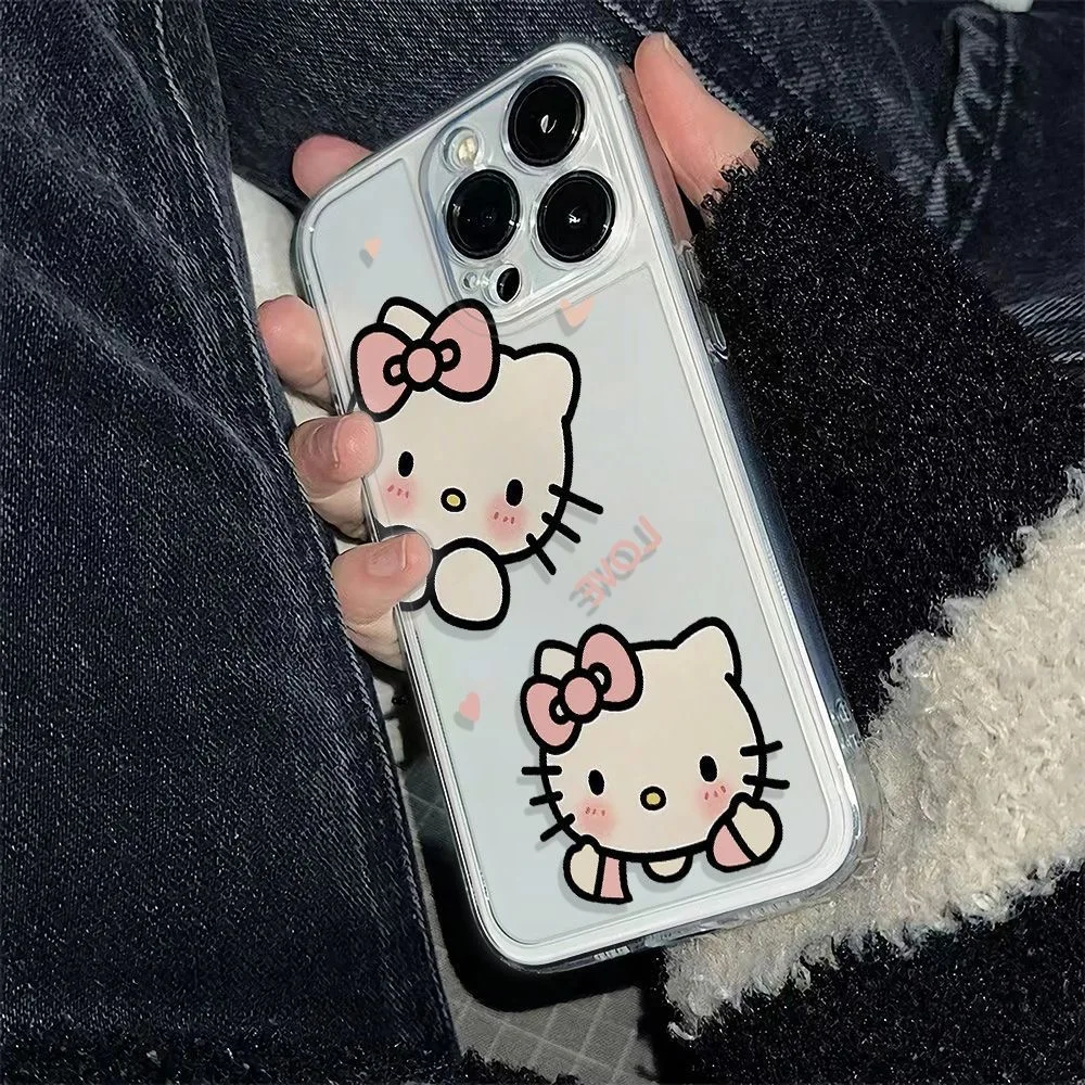 Funda transparente Sanrio Hello Kitty para Samsung A73, A72, A71, A55, A52, A51, A50, A35, A33, A32, A31, A30, A24, A23, A22, A13, A12, A05, 5G - imagen 3