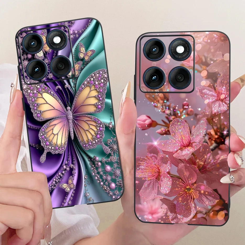 Para Motorola Edge 60 Fusion funda Edge60 S lujosa mariposa árbol pintado funda de silicona suave para Motorola Edge 60 Pro Fundas - imagen 2