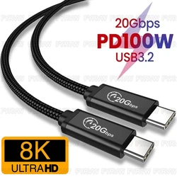 Cable USB-C a USB-C PD 100W 20Gbps 4K 60Hz MacBook
