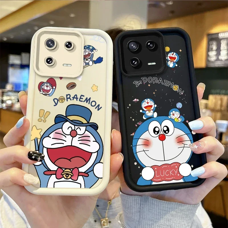 Doraemon-funda de teléfono para XIAOMI 14, 13, 12, 11 T Pro, 13, 12, 11 Lite, Poco F6, F5, X5, X3 Pro, NFC, Linda funda de teléfono de dibujos animados antideslizante