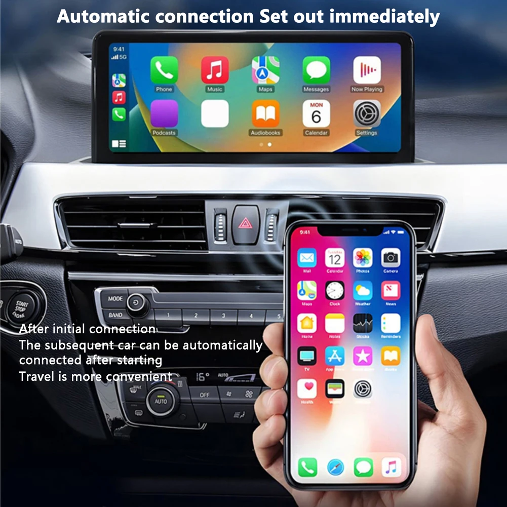 Dongle inalámbrico Android Auto & CarPlay 2 en 1, Compatible con Bluetooth 5,2, Control por voz WiFi para coche con cable OEM Carplay Android Auto