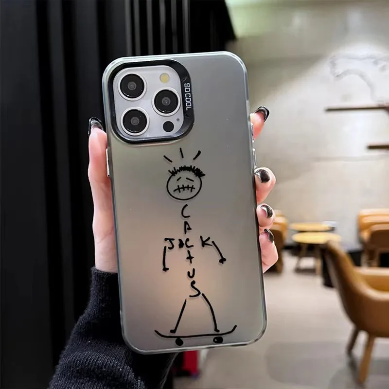 Funda rígida mate para iPhone 16 15 14 13 12 11 Pro Max XS X XR 8 7 Plus SE 2020 Cool Travis Scott Cactus Jack cubierta de PC a prueba de golpes - imagen 3