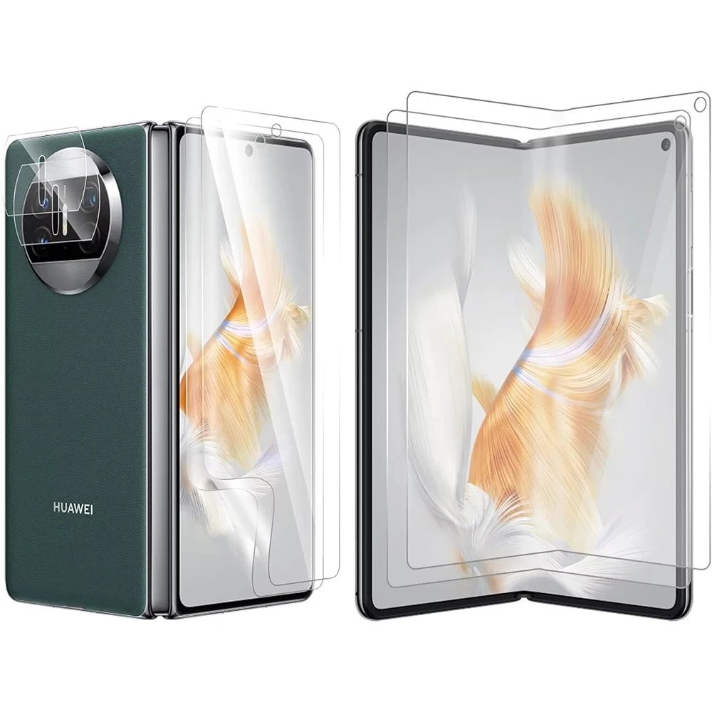 6 en 1 para Huawei Mate X6 X5 X3 2 uds película de hidrogel para pantalla interna 2 uds película suave en pantalla externa 2 uds Protector de cámara