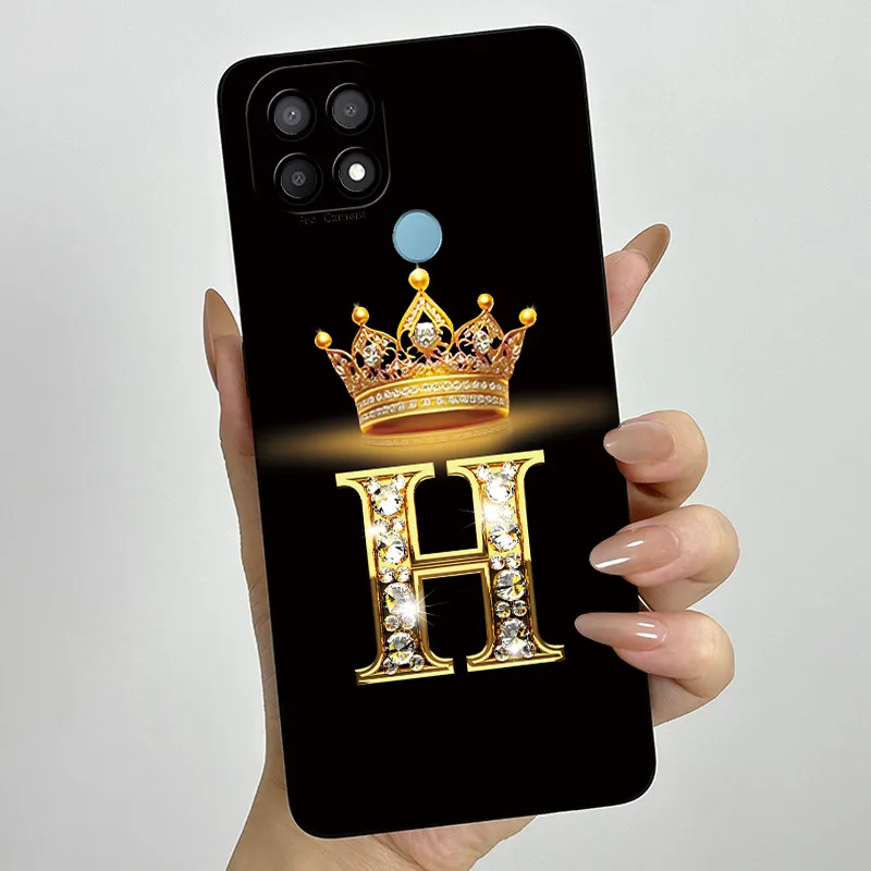 Para OPPO A15 funda OPPO A15S corona letra funda de teléfono suave de silicona para OPPO A15 CPH2185 A15S CPH2179 funda trasera de protección de cámara - imagen 4