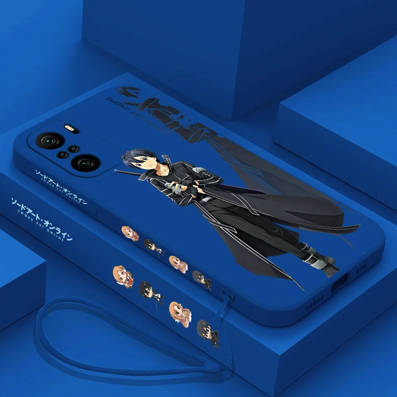 Sword Art Online funda de teléfono para Xiaomi Redmi Note 13, 12, 12Pro, 11, 11S, 11T, 10S, 10 Pro Plus, 5G, cuerda líquida izquierda - imagen 4