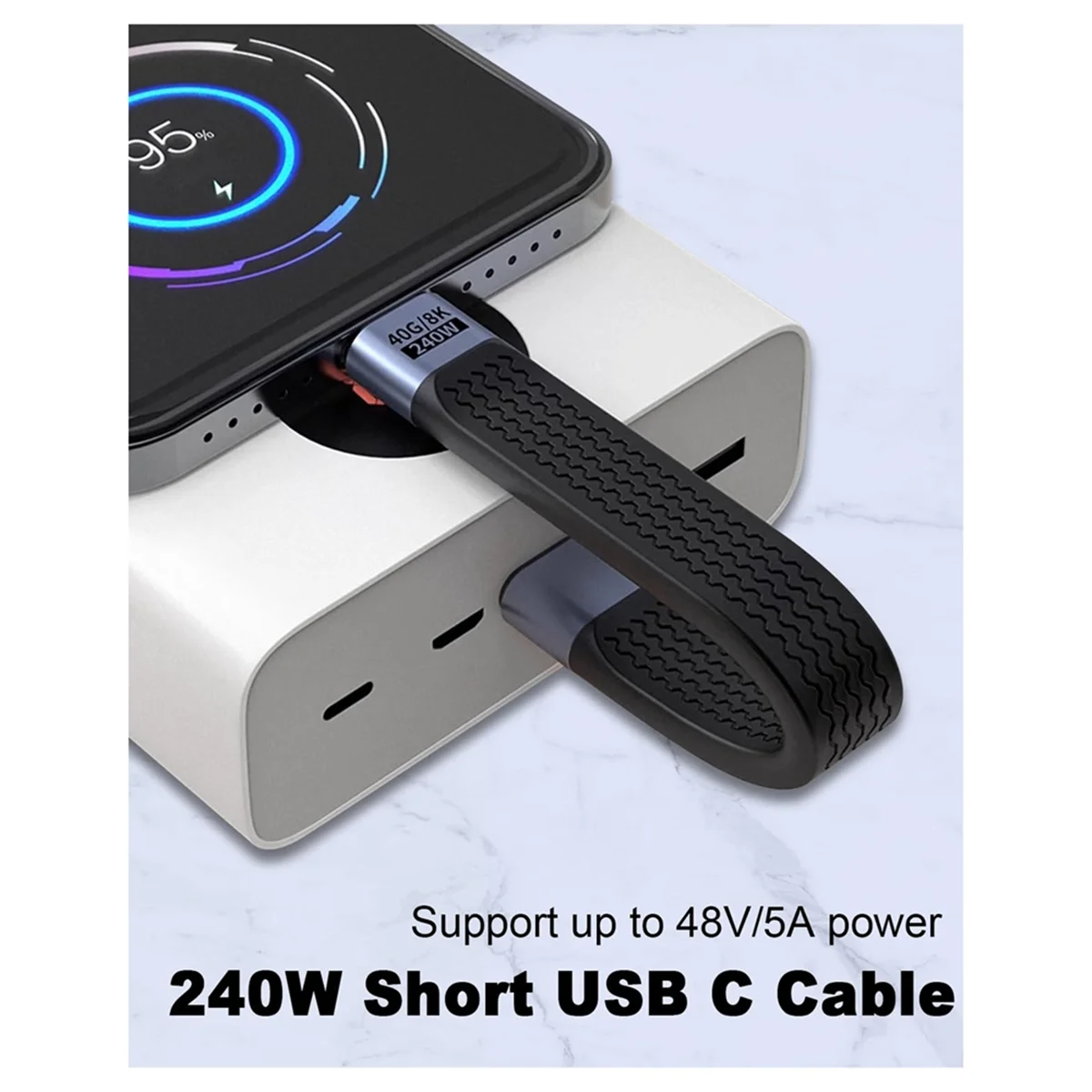 Enjoy Life, It's Worth Having 40Gbps USB 4.0 PD 240W Fast Charging Cable Support 8K 4K Video Transmission Mobile Data Cable for - imagen 2