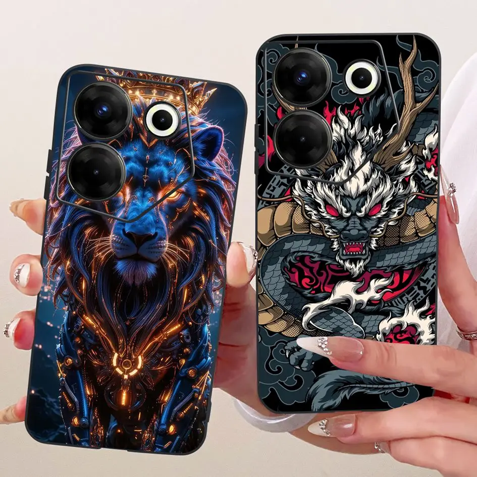 Para Tecno Camon 20 Pro funda CK7n moda flor mariposa suave negro silicona TPU cubierta para Tecno Camon 20 Premier Camon20 Shell - imagen 2