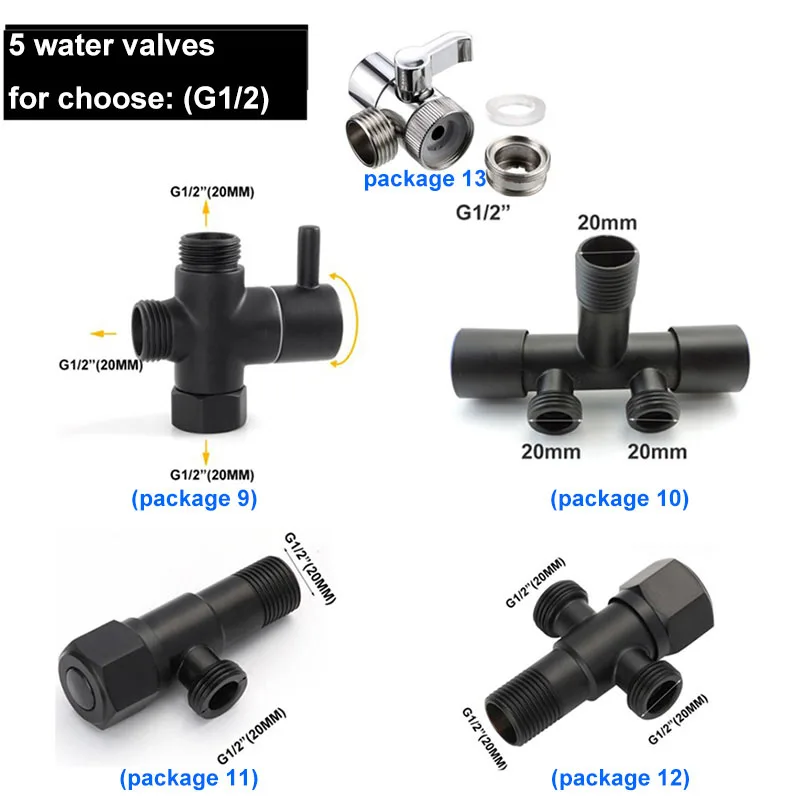 Rociador de inodoro negro, cabezal de ducha ABS de acero inoxidable, autolimpiante, WC de mano, baño, grifo de bidé, pistola rociadora, manguera de agua - imagen 3