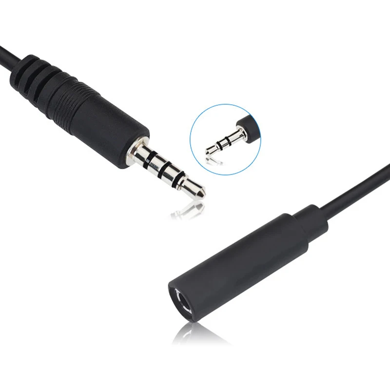 Nuevo conector auxiliar macho hembra de 3,5mm, 3 pines, 4 pines, 0,3 m, 1m, Cable de extensión de Audio, línea de cabeza auxiliar, Cable de Audio estéreo Diy de 3,5mm - imagen 2