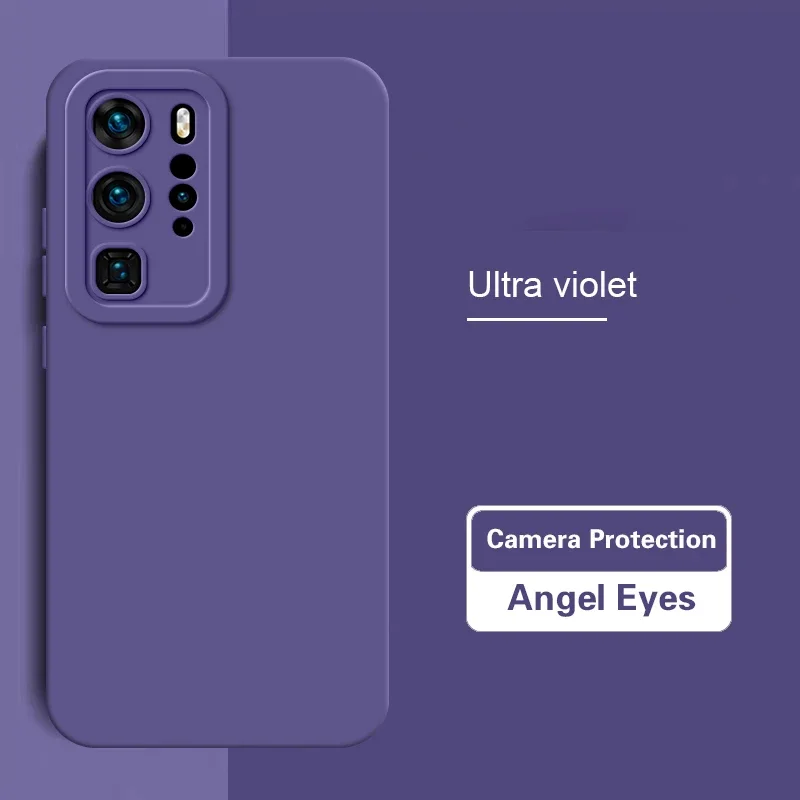 Nueva funda de silicona líquida Angel Eyes para Huawei P40 Pro Plus Lite suave P40Pro Pro + P40Lite 4G 5G contraportada