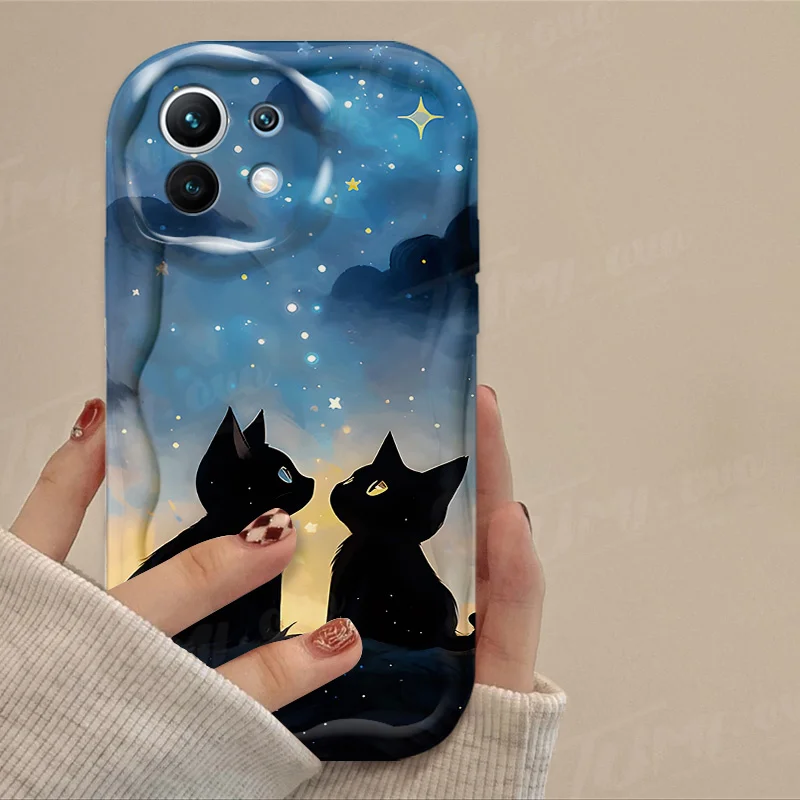 Funda 3D con dibujo de gato estrellado para móvil, carcasa para Xiaomi 13T, 12T, 14, 13, 12, 11 Lite, 5G, NE, 10T, POCO X5, X6 Pro, X3, NFC, X4, GT, F3, F4, F5, F6, M6, M5S, C65 - imagen 5