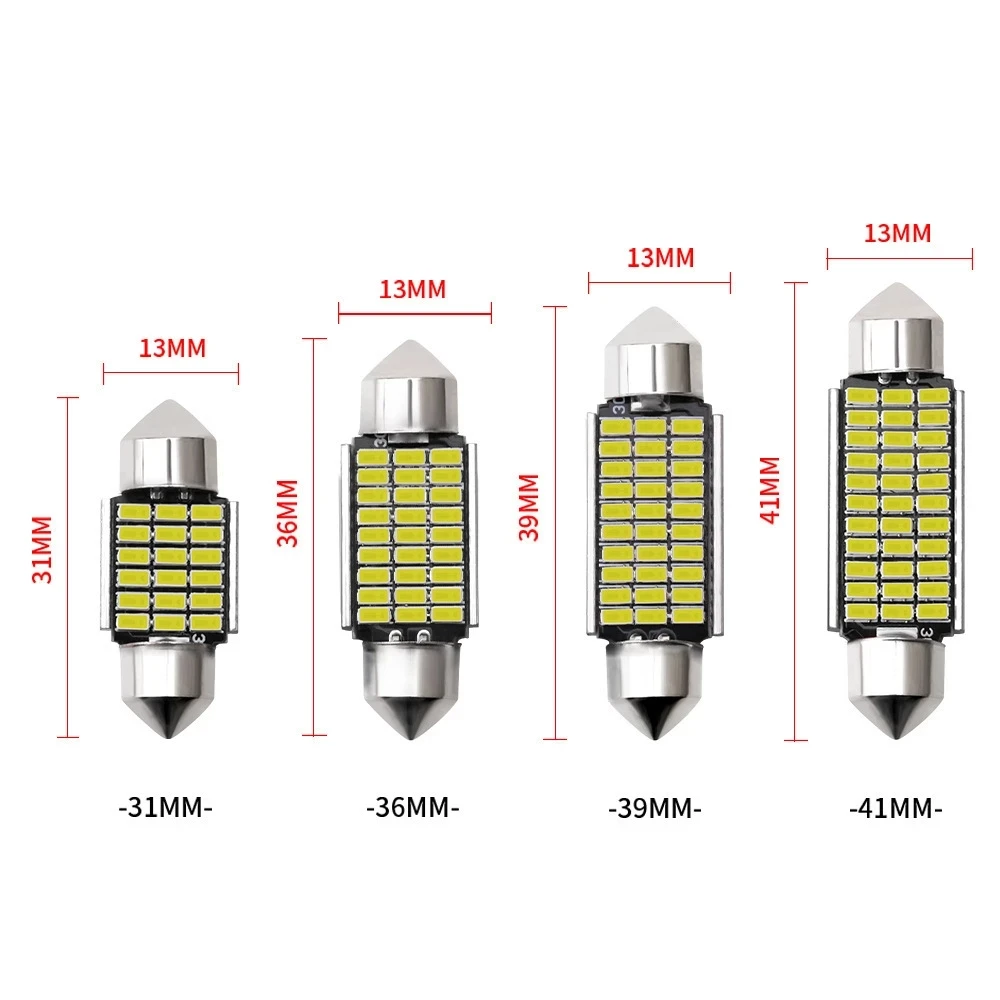 Bombilla LED superbrillante de alta calidad, luz de matrícula de coche, cúpula de lectura Interior, C5W, C10W, 31mm, 36mm, 39mm, 41mm, 2 piezas - imagen 2