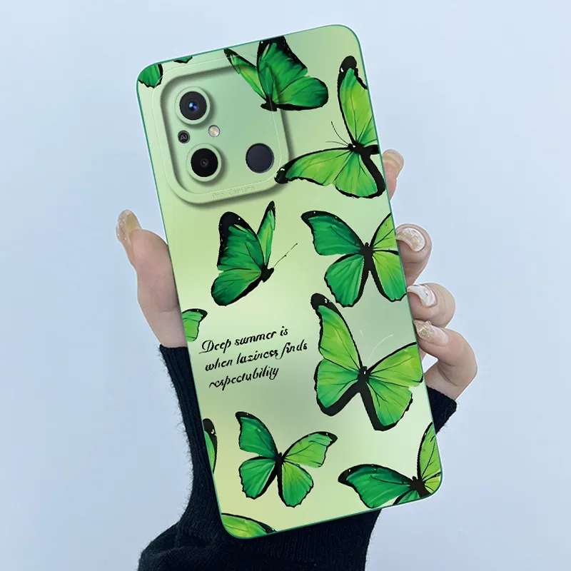 Para Xiaomi Redmi 12C funda de teléfono redmi 11A funda moda simplicidad Floral suave carcasa de silicona líquida para Xiaomi Poco C55 Fundas - imagen 3
