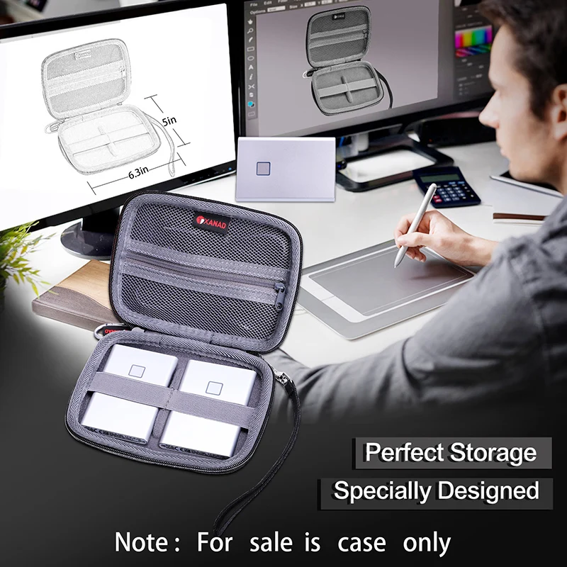 XANAD-funda de almacenamiento EVA para Samsung T7 Touch, funda portátil a prueba de golpes para Samsung T7, bolsa protectora portátil para SSD - imagen 5