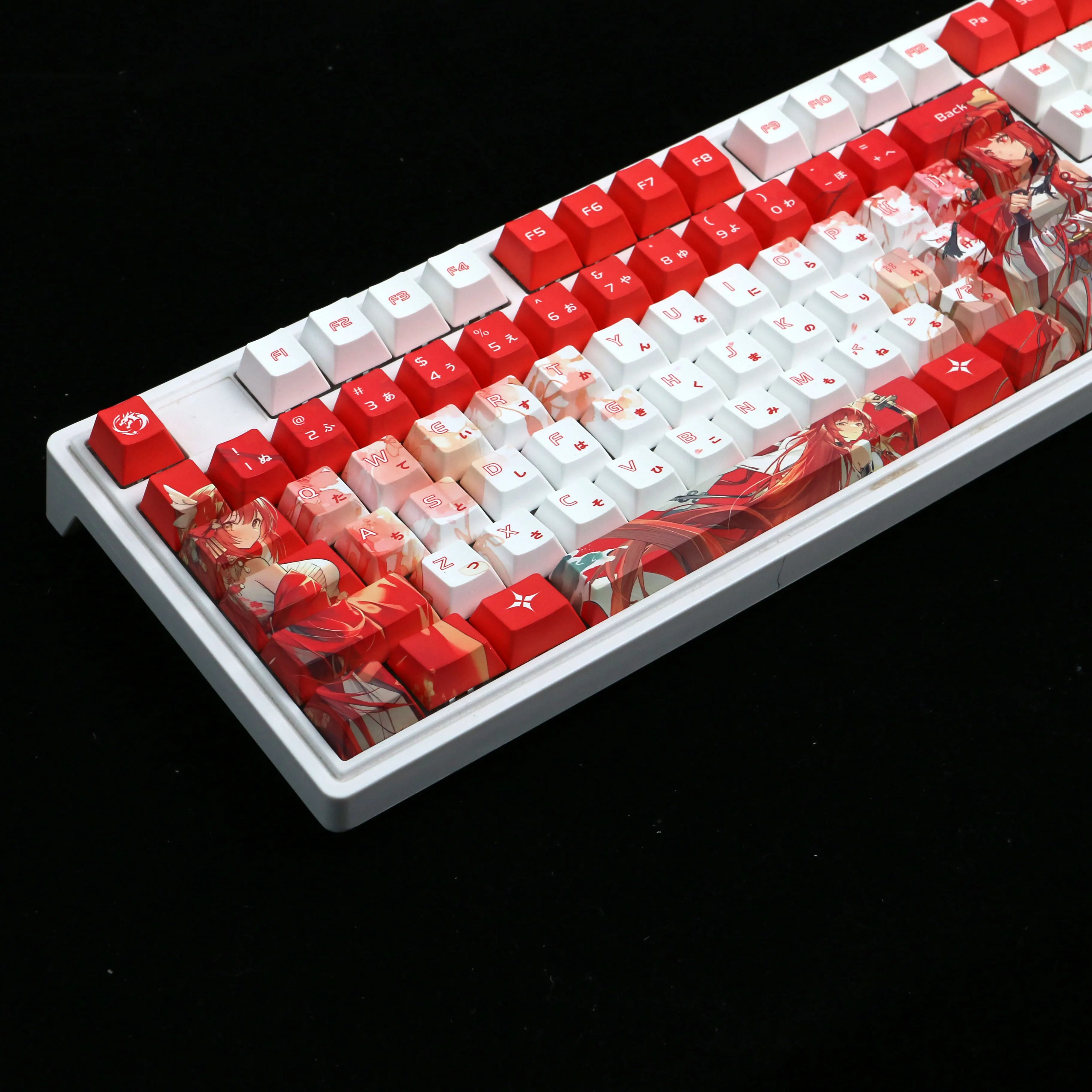 Teclas Eri translúcidas de 128 teclas, bonitas teclas de Anime, sublimación de tinte PBT, perfil Chreey, teclas de Anime japonés para interruptor Cherry MX - imagen 2