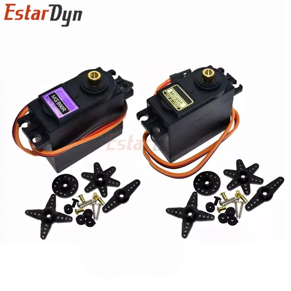 Servo de engranaje de Metal MG995 MG996R, 13KG de torsión SG90 9g, servomotor para helicóptero RC, avión, coche, Robot, modelo, piezas de aviones - imagen 2