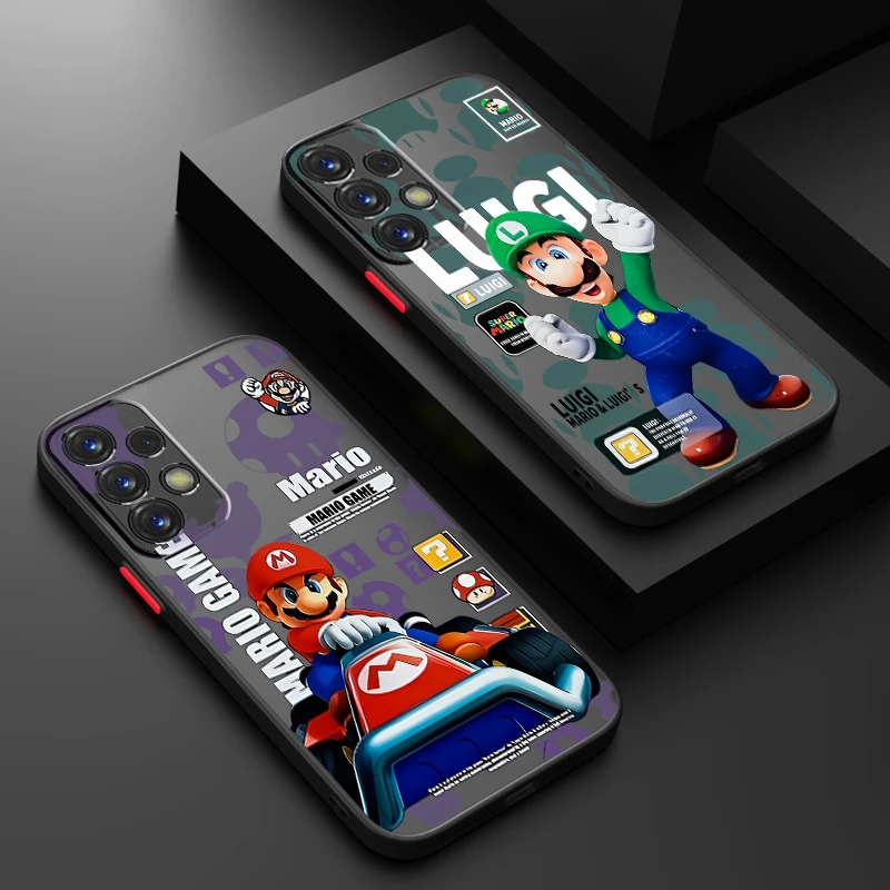 Funda translúcida esmerilada para Samsung Note 20, A35, A03, A54, A31, A22, A34, A14, A24, A04, A55, 5G, m-mario Brave Game - imagen 2