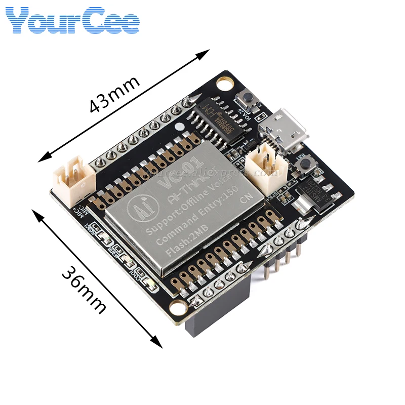 VC-01AI Placa de desarrollo de voz sin conexión pura sin red inteligente Reconocimiento sin conexión Módulo de control de voz en inglés - imagen 2