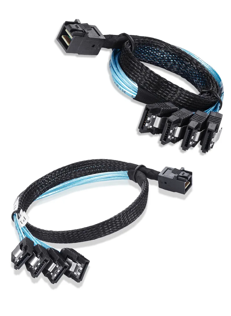 Mini SAS HD 12G SFF8643 a 4 cables SATA controlador de placa base interna SFF 8643 a 4 cables de servidor de disco duro SATA - imagen 2