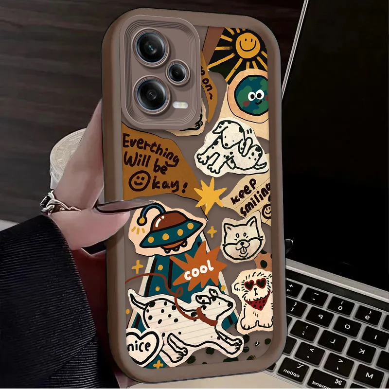 Funda mate con etiqueta de perro de cebra para Xiaomi Redmi Note 13, 12, 11 Pro Plus, 4G, 5G, 12S, 11S, 10S, 10, 9, 9S, 8, 12C, 13C, A3 - imagen 3