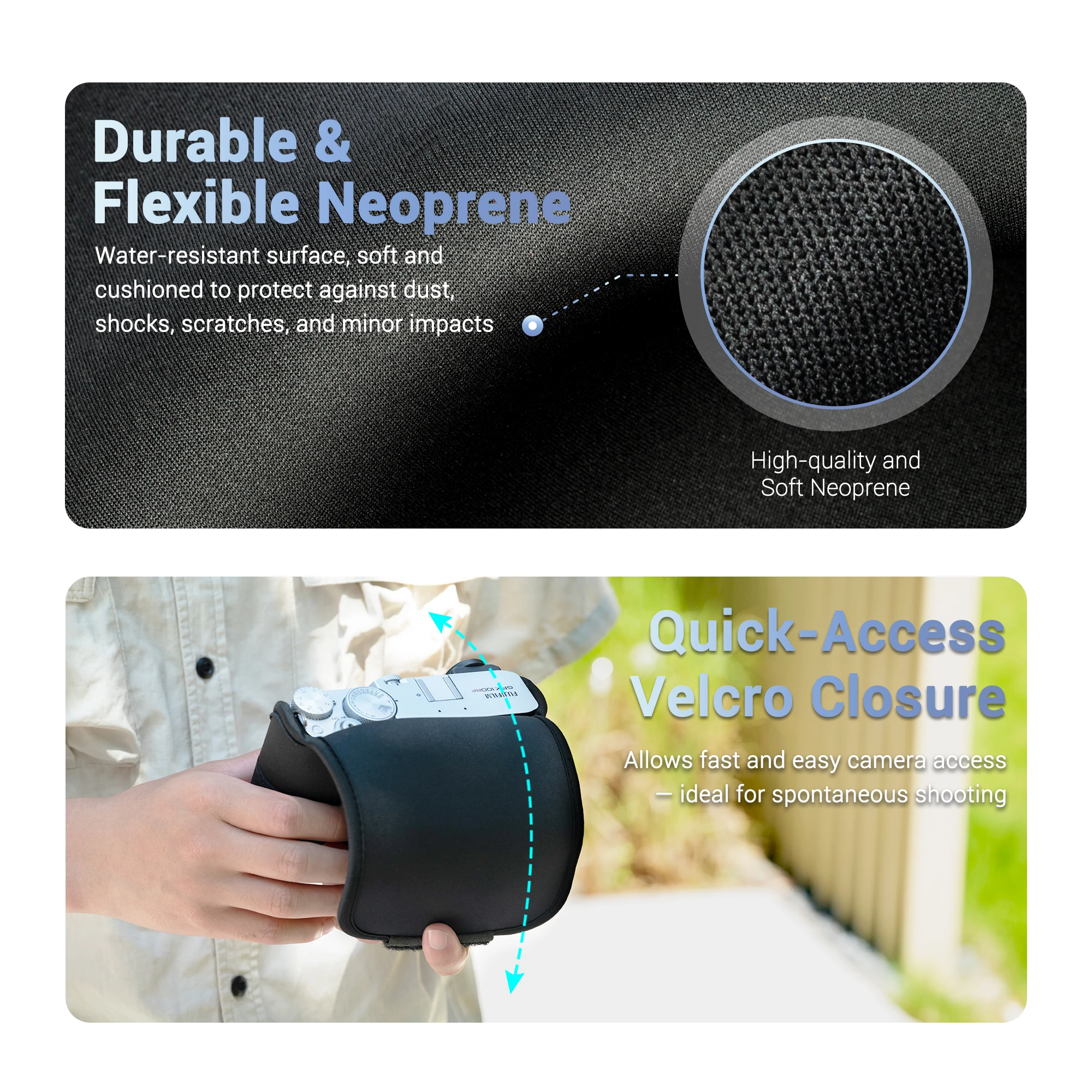 Cámara de neopreno ultraligera JJC Compatible con Fujifilm GFX100RF bolsa de cámara compacta para accesorios de cámara Fuji - imagen 5