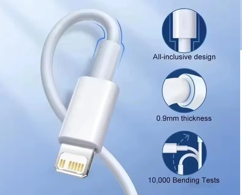 Cable de carga rápida de 20 piezas para Apple Phone 14 13 12 11 Pro Max Mini USB C rápido - imagen 2