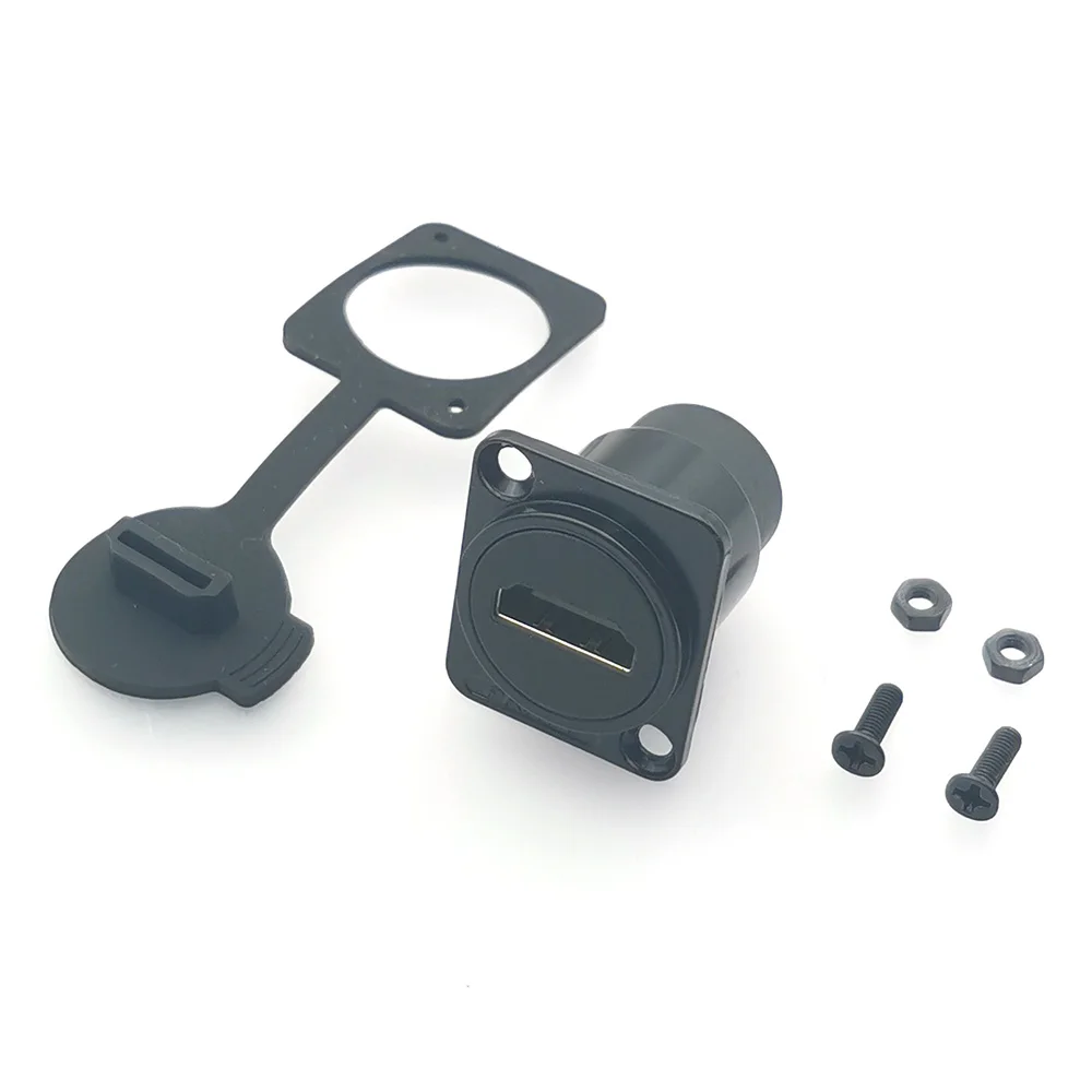 Conector HD de chasis tipo D, conector hembra para Panel de enchufe, conector Compatible con HDMI con cubierta impermeable, 1 ud. - imagen 5