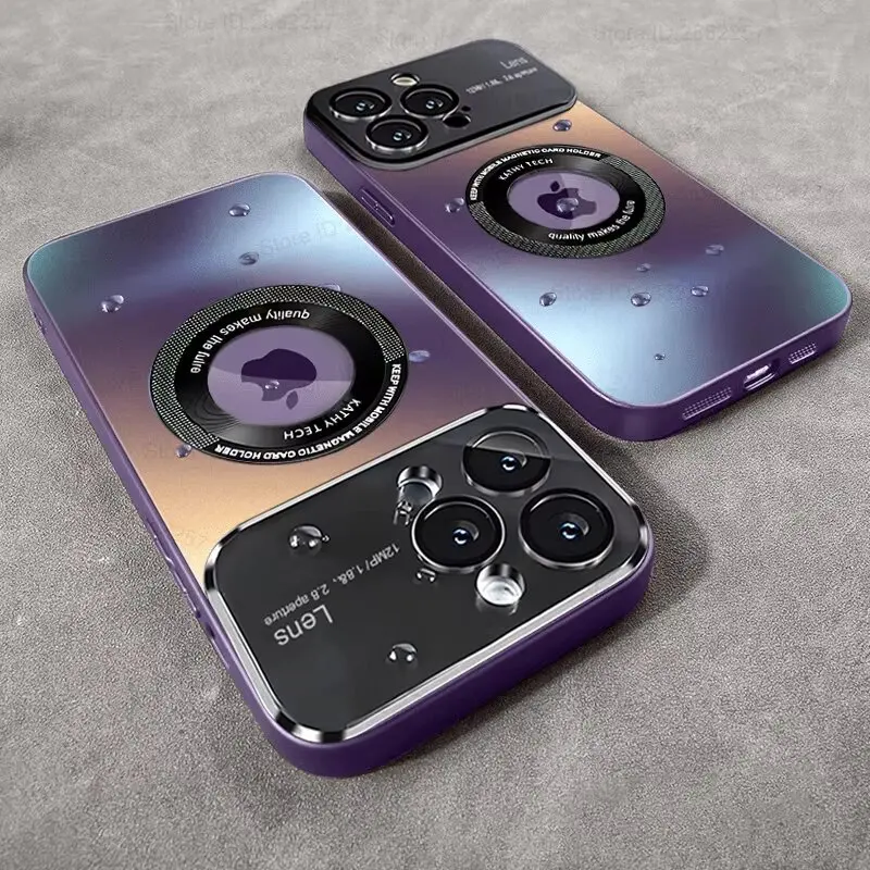 For Magsafe-fundas de teléfono mate de lujo para For iPhone 15, 14, 13, 12, 11 Pro Max Plus, carga inalámbrica, Protector de lente magnético, cubierta trasera - imagen 2