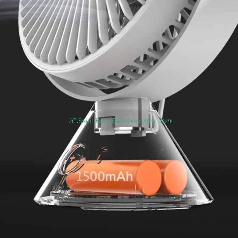 12pc 1500mAh USB portátil USB Recargable Ventilador ventilador techo 3 velocidades Ventilador colgante para carpa - imagen 4