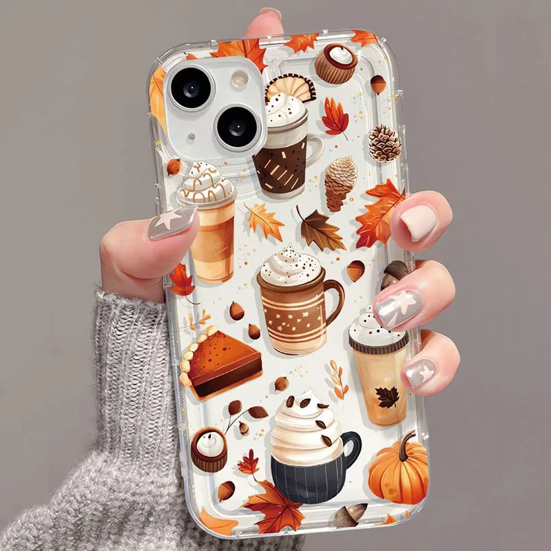 Cálido otoño café postre funda de teléfono para Samsung Galaxy S25 S24 S23 Ultra S22 Plus S21 FE A55 A35 A15 A54 A53 A52 A34 A14