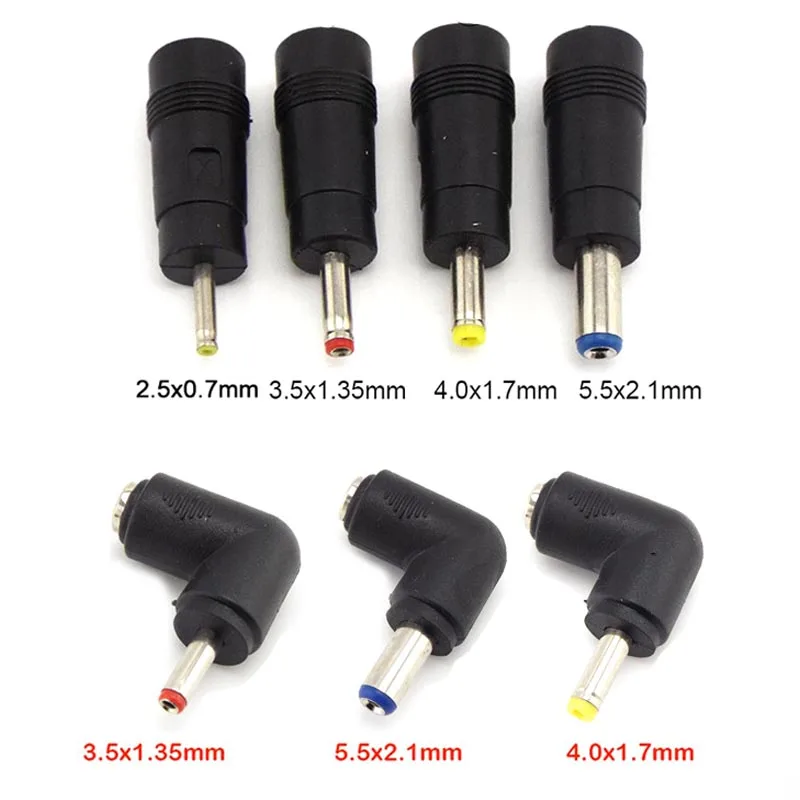 Conector de fuente de alimentación CC para ordenador portátil, adaptador de cargador m20 de 5,5x2,1mm, enchufe hembra de conversión, ángulo recto macho 3,5 2,5 4,0x1,7mm