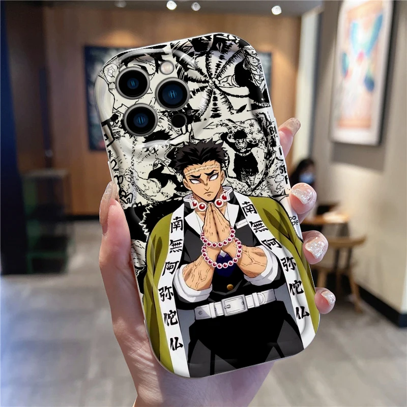 Demon Slayer Anime Comic Art para Apple iPhone 15 14 13 12 11 XS XR X Pro Max Plus Wave Oil Back Phone Case - imagen 2