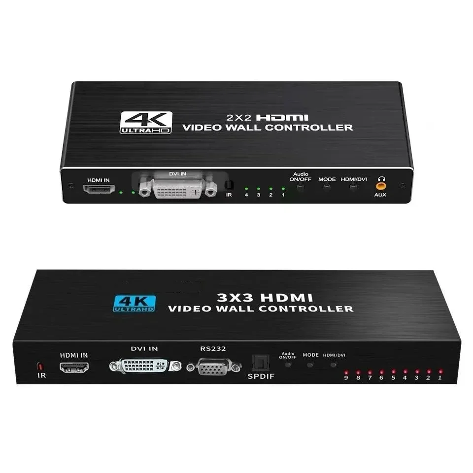 Controlador de pared de vídeo HDMI 4K 2x2 3x3 HDMI DVI procesador de pared de vídeo 1X2 1X4 1X3 2x3 3x2 4X2 2 3 4 6 8 9 empalmador de TV multipantalla - imagen 3
