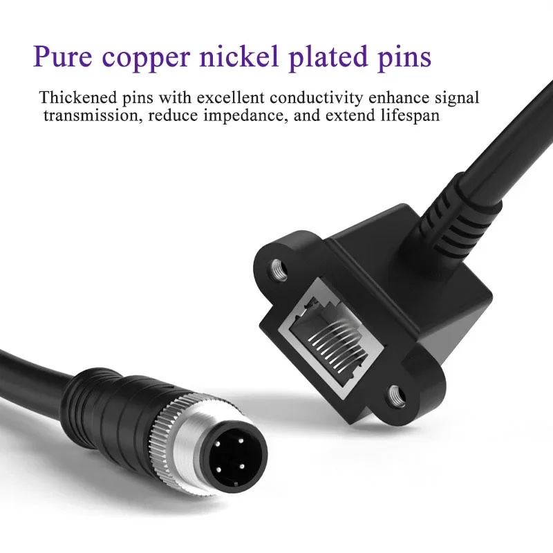 M12 4 8 12 pines tipo A/D/X a codificación RJ45 blindado Gigabit cadena de arrastre Cable de conexión línea cámara Industrial Cable de red - imagen 5