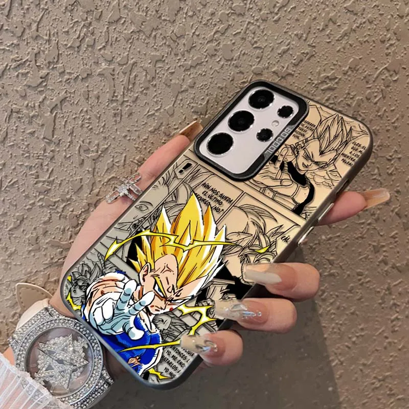 D-Dragon Ball Saiyan Vegeta para Samsung Galaxy A73 A71 A56 A54 A53 A52 A51 A35 funda de teléfono plateada colorida - imagen 3