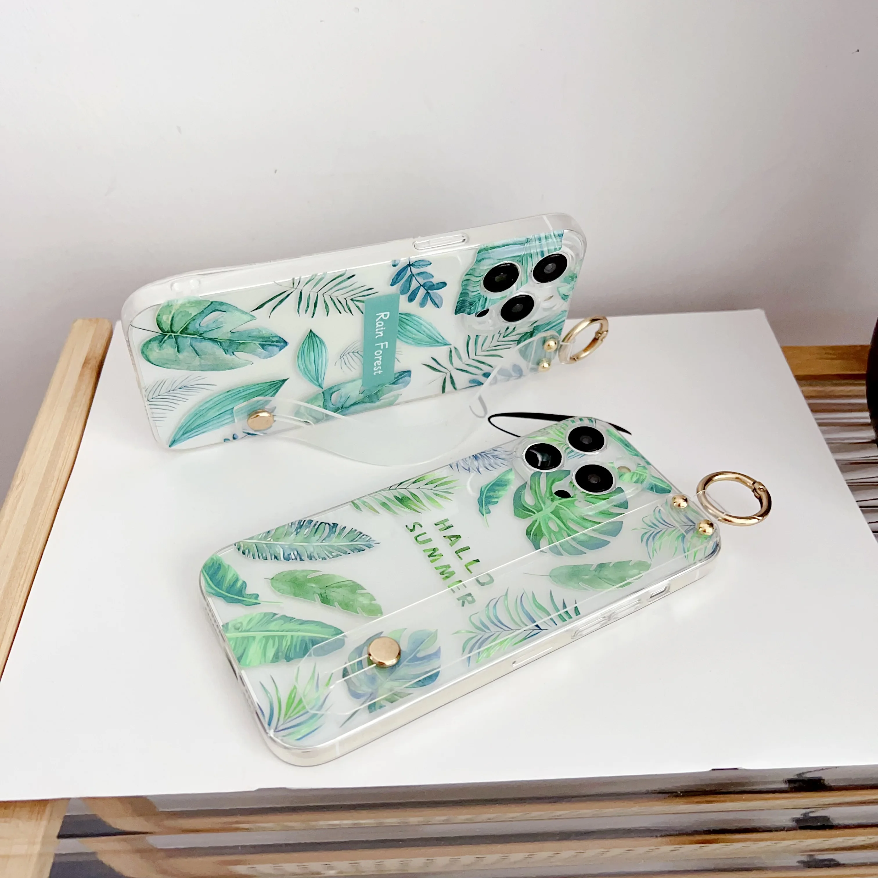 Para Motorola Moto E13 E22 E40 20 30 E15 Edge 30 X30 20 40 60 Pro lite funda para árboles de selva tropical correa de muñeca - imagen 5