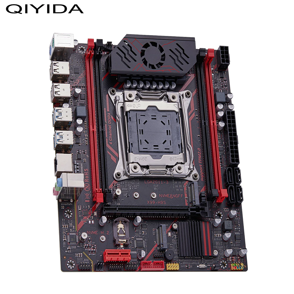 Kit de placa base Qiyida X99 LGA2011 3 Xeon E5 2680 V4 2*8GB 16GB DDR4 3200Mhz 4 canales NVME USB3.0 SATA3.0 interfaz TPM 2,0 - imagen 3