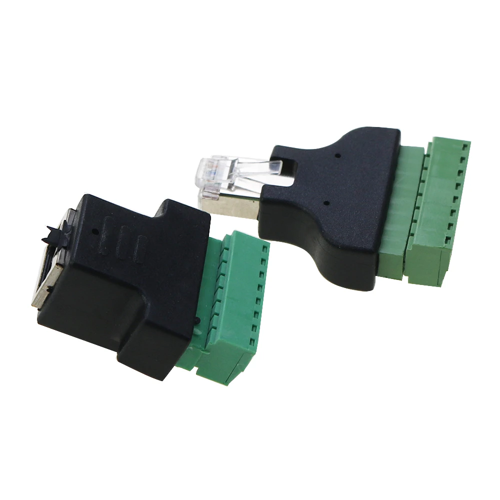 Bloque de terminales de tornillo RJ45 a 8 p, conector Ethernet RJ45 macho hembra a 8 pines, Cable adaptador de red para CCTV DVR - imagen 5