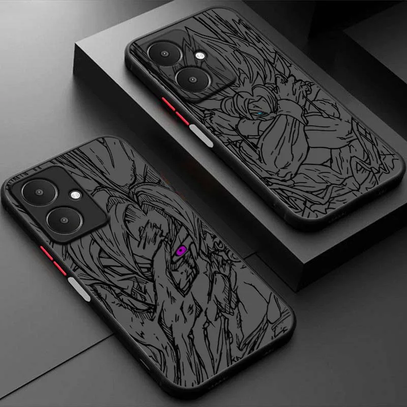 D-Dragon Ball Goku funda bonita para Xiaomi Poco X6 X5 X4 M6 M5 F6 F5 C65 Pro GT 5G funda de teléfono translúcida esmerilada