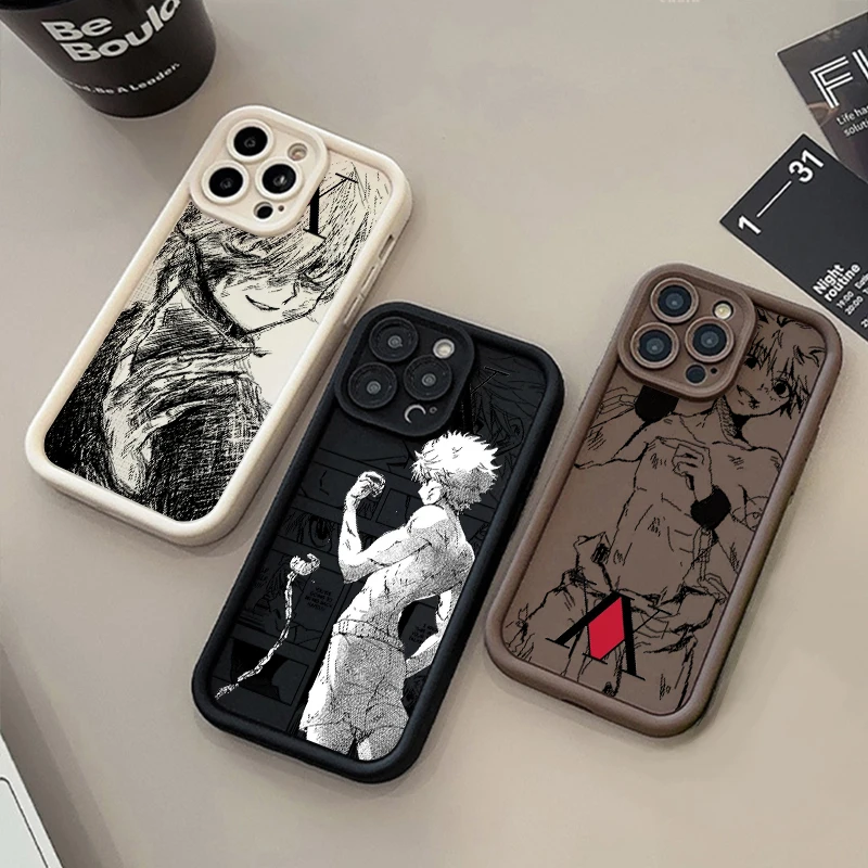 Hunter X Hunter Killua Zoldyck funda de teléfono con escalera de ojo suave para Apple iPhone 15, 14, 13, 12, 11, XS, XR, X, 8, 7 Pro Max Plus